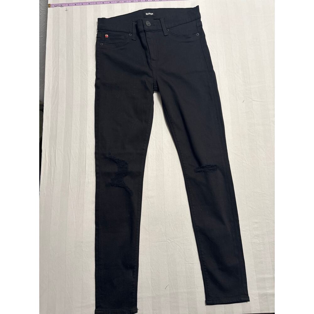 Hudson Natalie Super Skinny Distressed Black Jeans Women’s Size 28